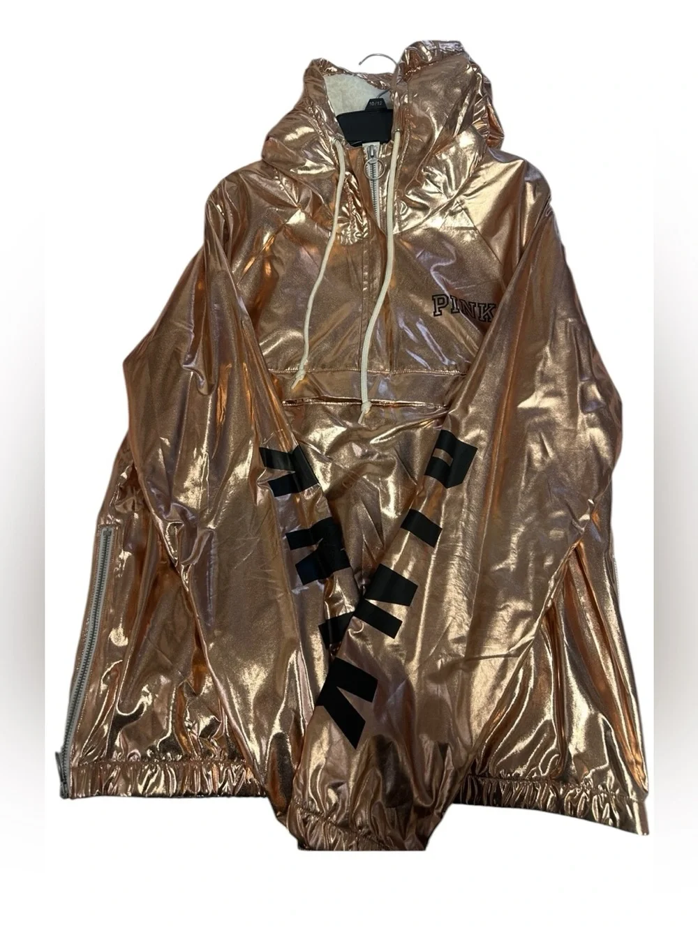 Victoria’s Secret PINK Rare Metallic Rose Gold Sherpa Anorak Jacket Size XS/S - Picture 2 of 14